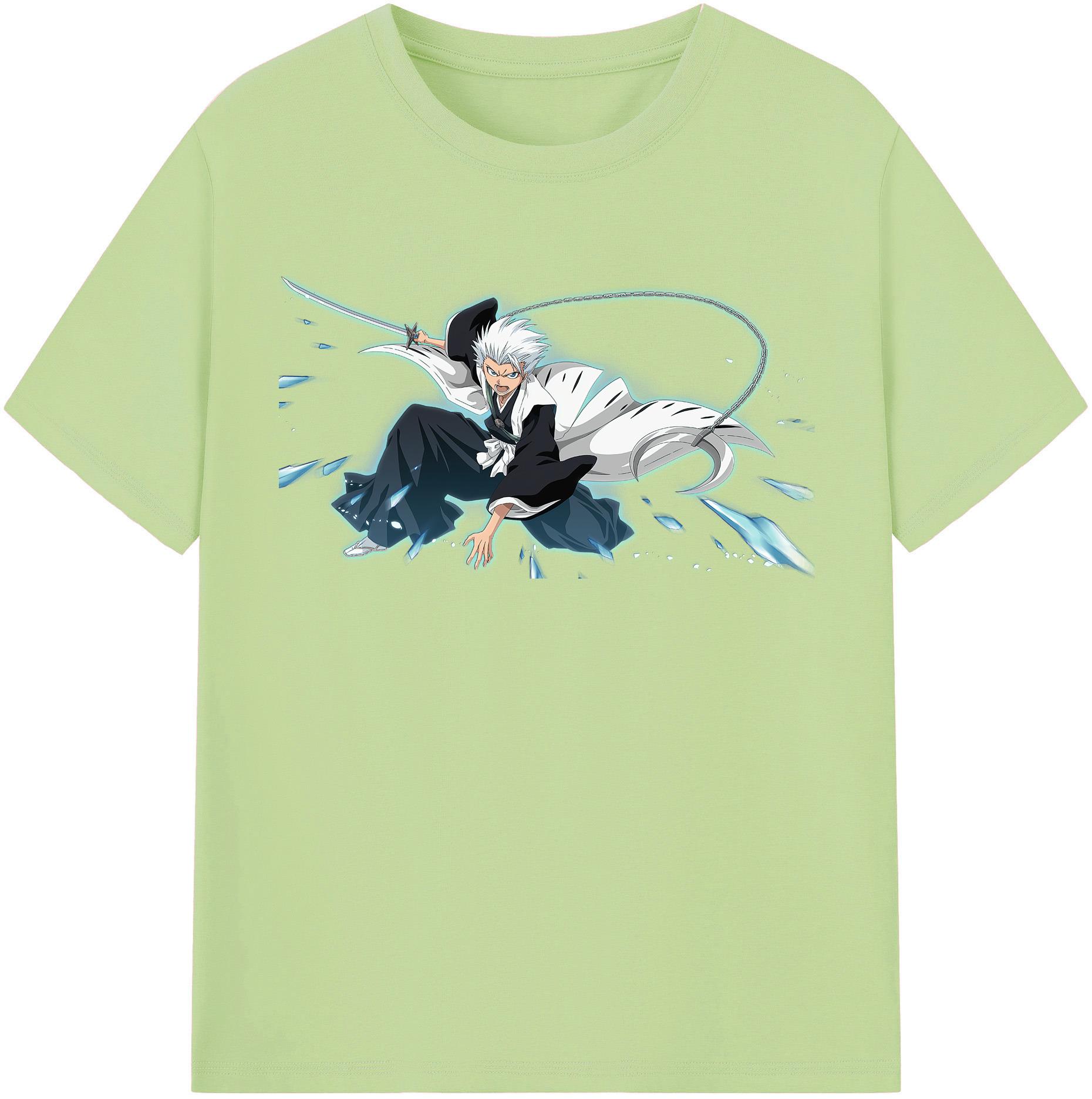 （画像用） ブリーチ 日番谷冬獅郎（ひつがや とうしろう） BLEACH Hitsugaya Toushirou 綿100％半袖Tシャツ（フロントプリント）